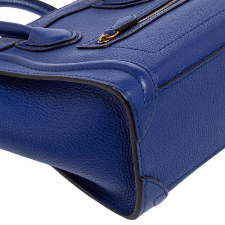 Pre Owned Céline Blue Leather Nano Luggage Tote