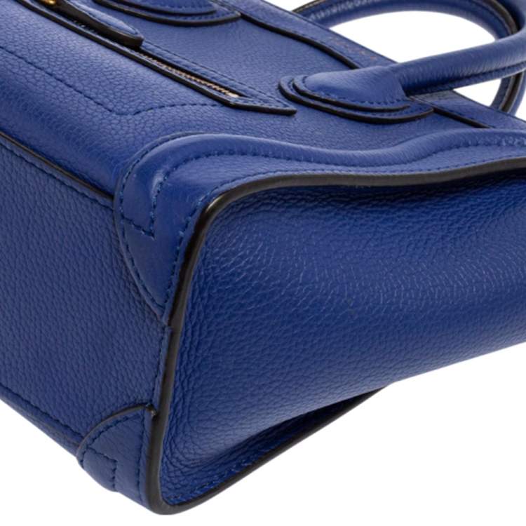 Pre Owned Céline Blue Leather Nano Luggage Tote