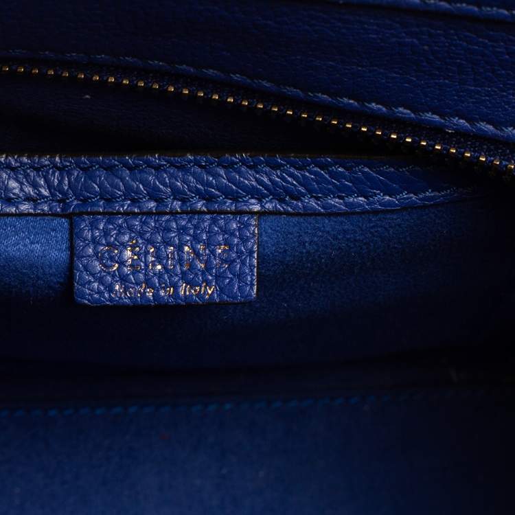 Pre Owned Céline Blue Leather Nano Luggage Tote