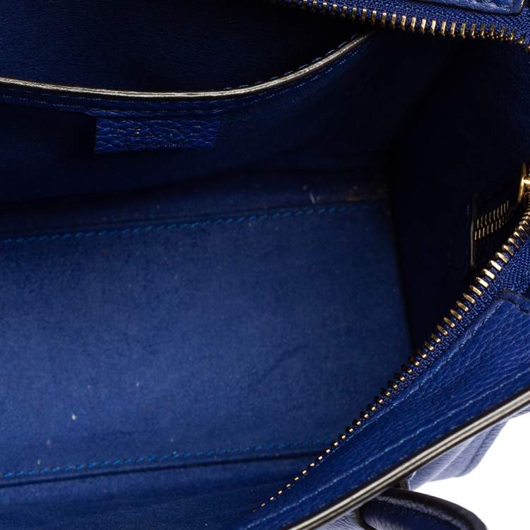 Pre Owned Céline Blue Leather Nano Luggage Tote