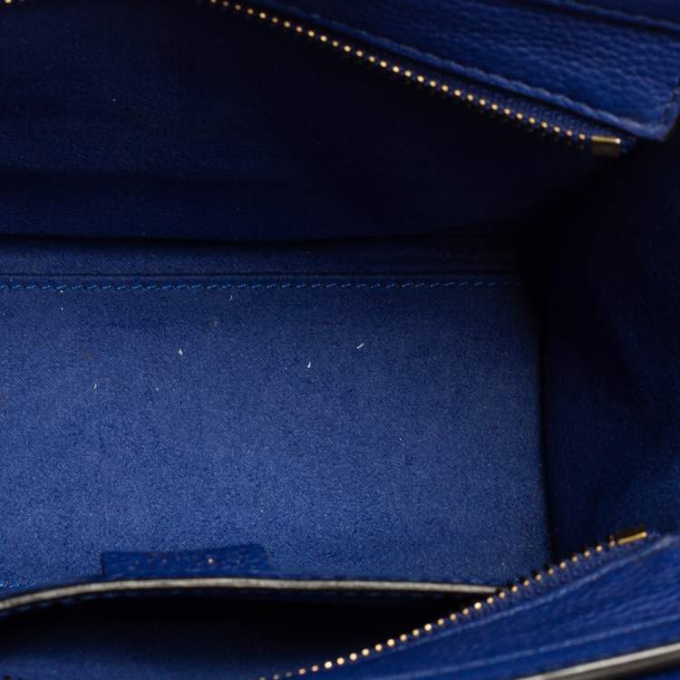 Pre Owned Céline Blue Leather Nano Luggage Tote