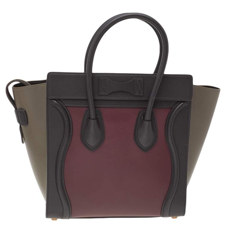 مملوكة مسبقًا Celine Tri Color Leather Micro Luggage Tote