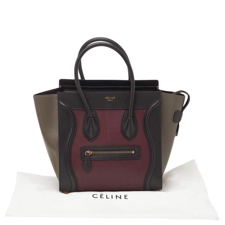 مملوكة مسبقًا Celine Tri Color Leather Micro Luggage Tote