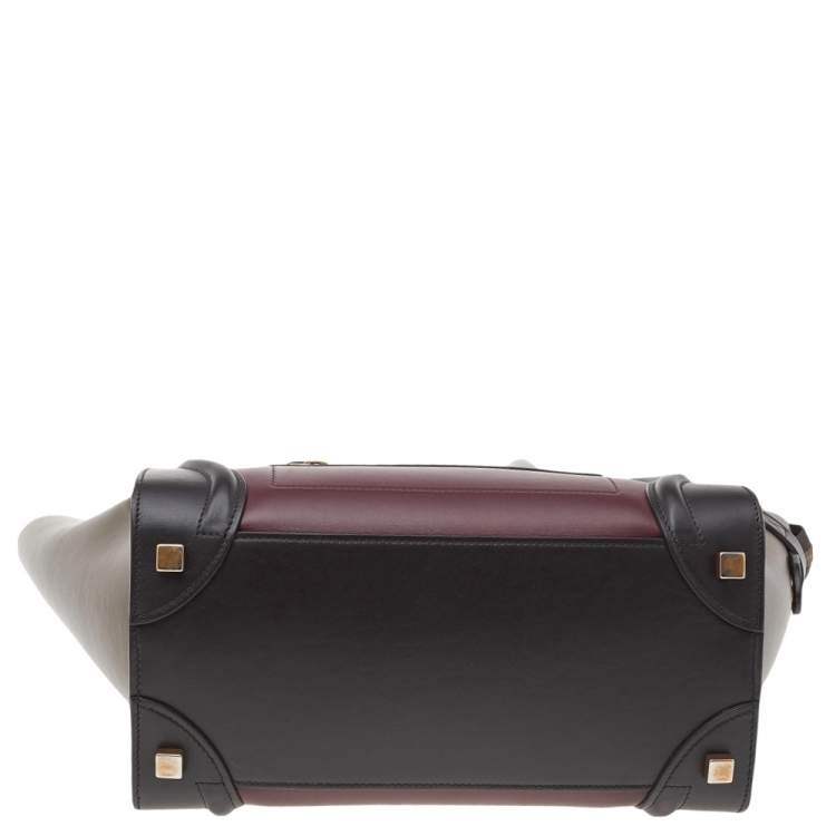 مملوكة مسبقًا Celine Tri Color Leather Micro Luggage Tote