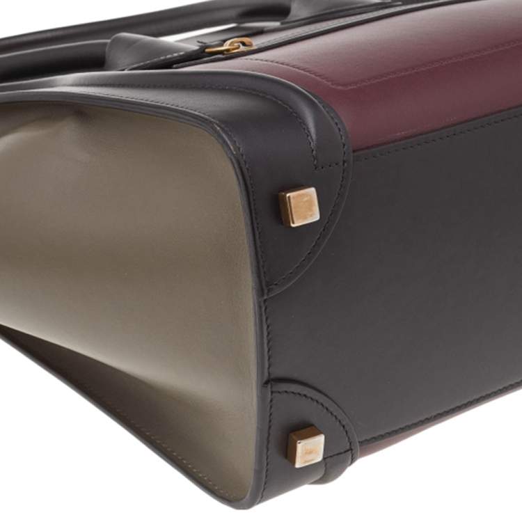 مملوكة مسبقًا Celine Tri Color Leather Micro Luggage Tote