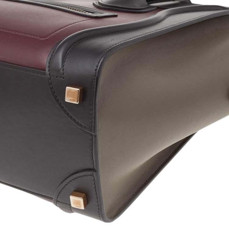 مملوكة مسبقًا Celine Tri Color Leather Micro Luggage Tote