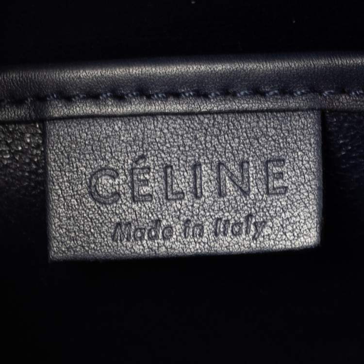 Pre Owned Céline Navy Blue Leather Nano Luggage Tote