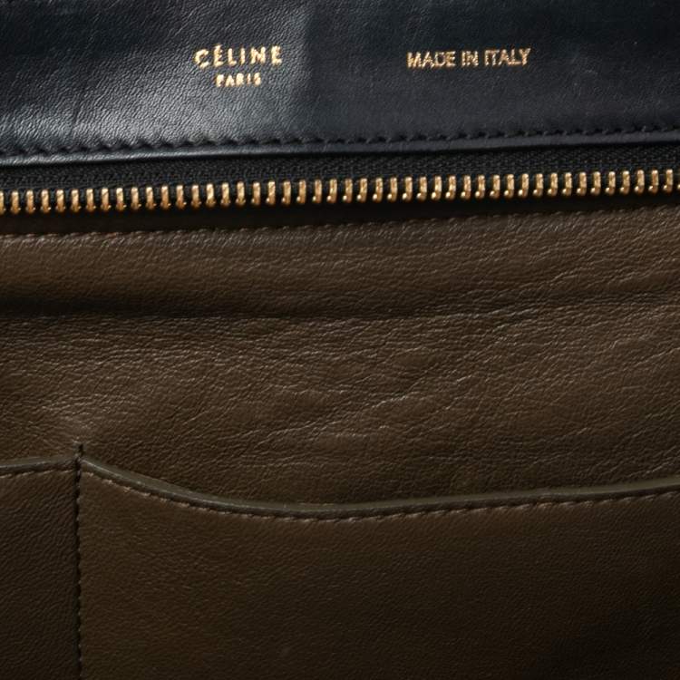 Pre Owned Céline Tri Color Leather and Suede Medium Trapeze Bag