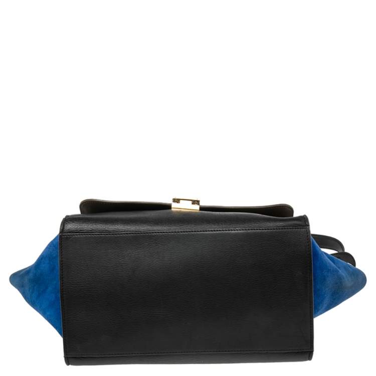 Pre Owned Céline Tri Color Leather and Suede Medium Trapeze Bag