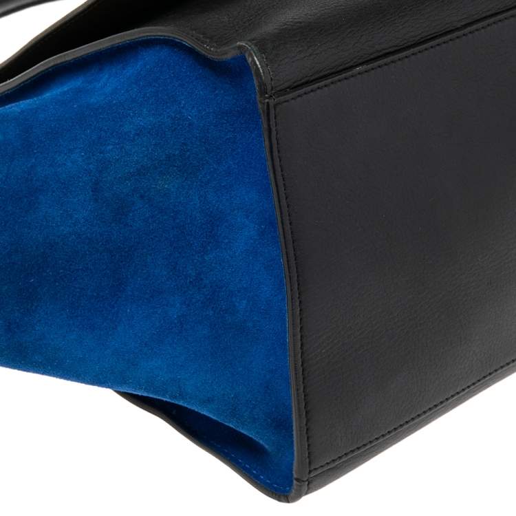 Pre Owned Céline Tri Color Leather and Suede Medium Trapeze Bag