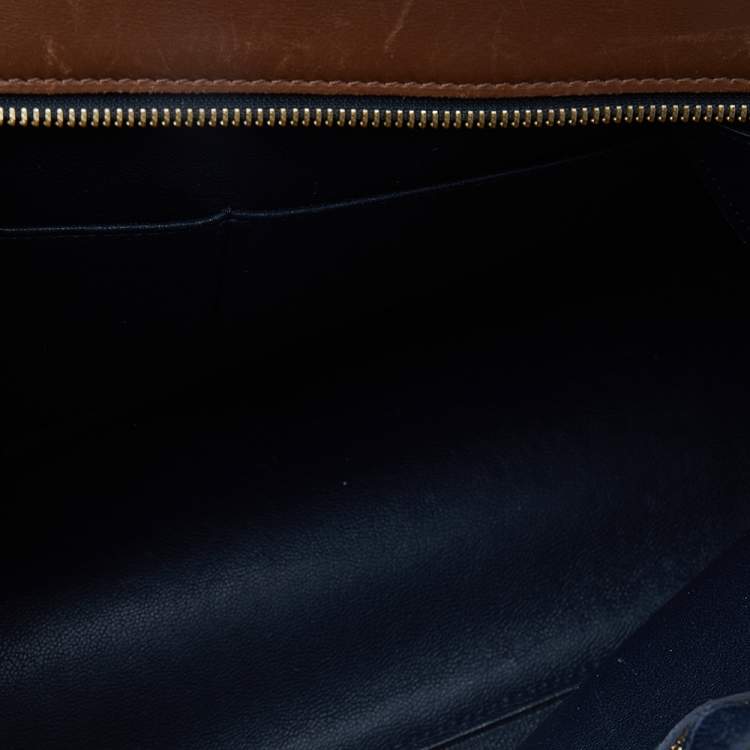 Pre Owned Celine Brown Leather Medium Edge Top Handle Bag