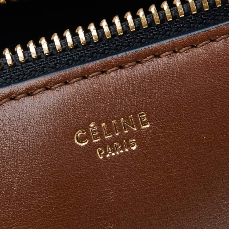 Pre Owned Celine Brown Leather Medium Edge Top Handle Bag