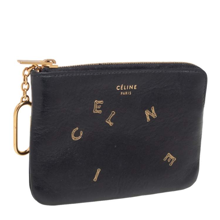 Pre Owned Celine Black Leather Solo Coin Purse