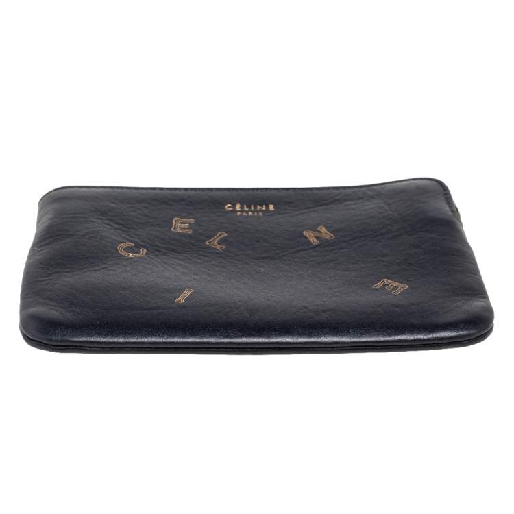 Pre Owned Celine Black Leather Solo Coin Purse