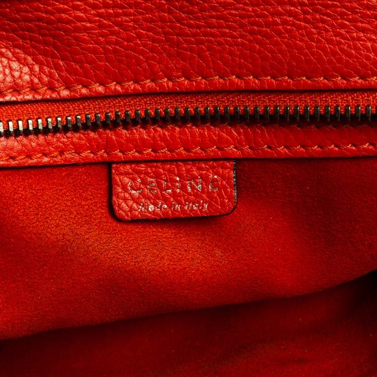 Pre Owned Céline Orange Leather Nano Luggage Tote
