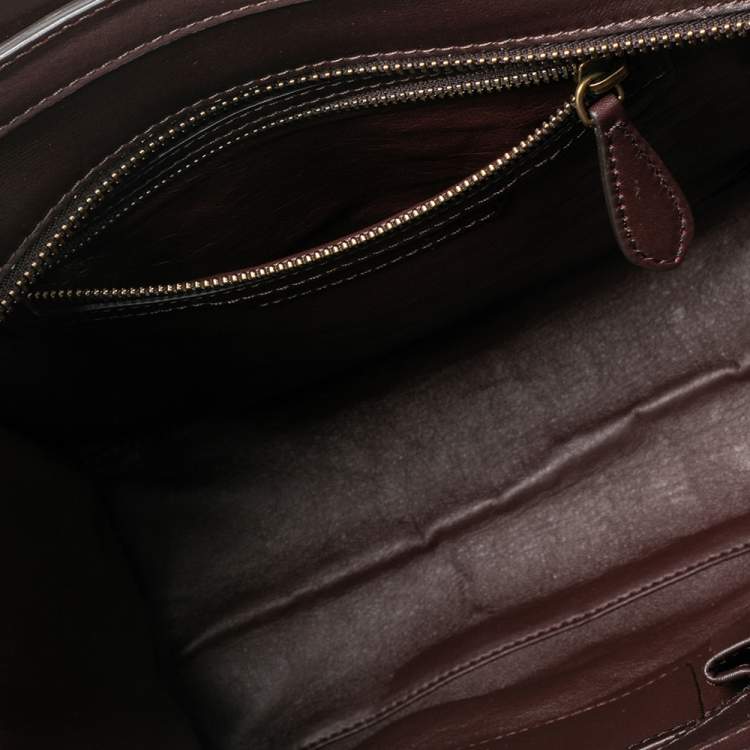 Pre Owned Celine Green/Brown Canvas and Leather Micro Luggage Tote