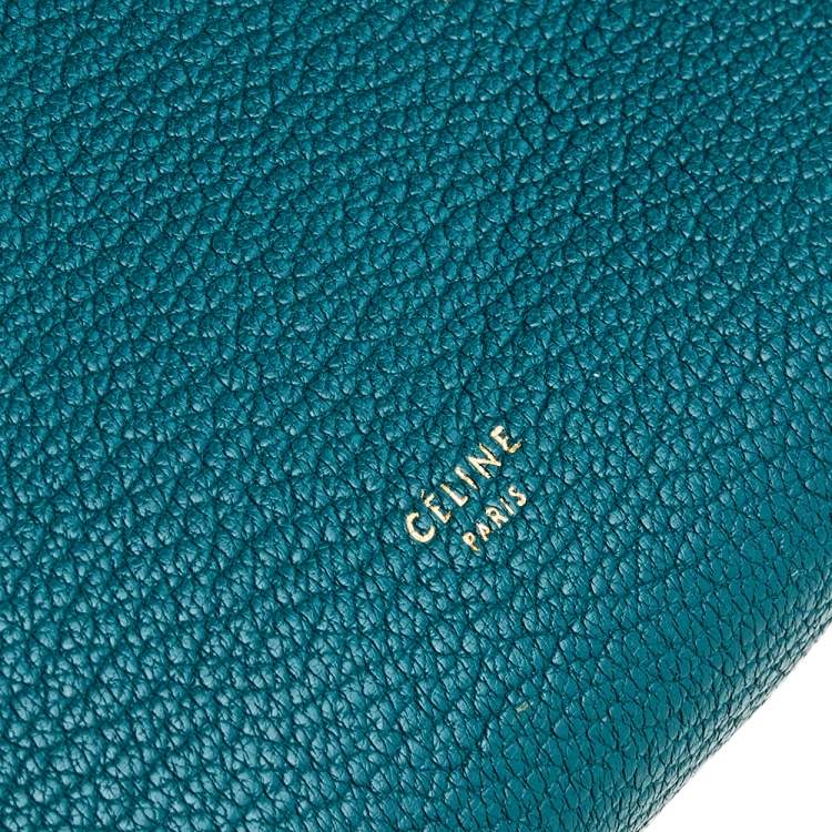 Pre Owned Celine Green Leather Small Belt Top Handle Bag