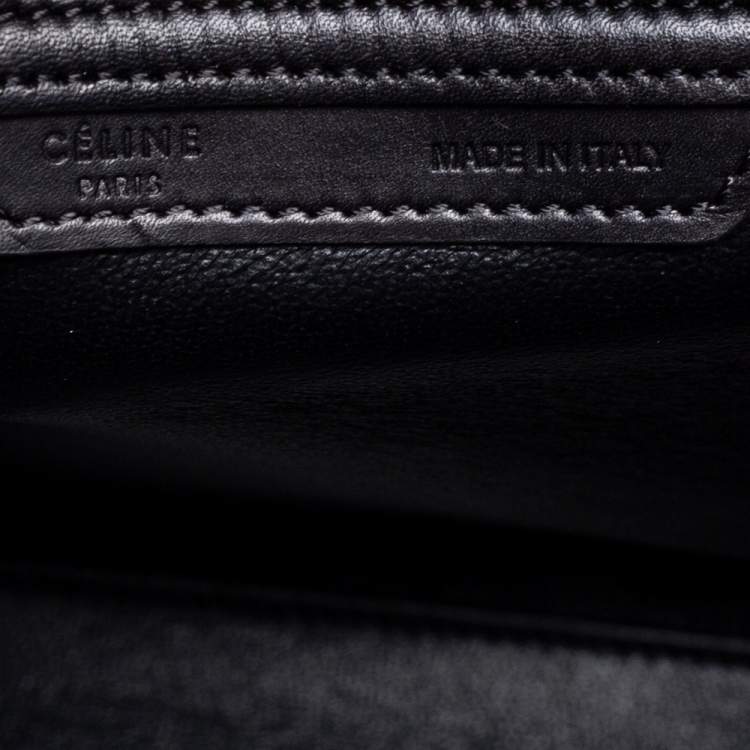 Pre Owned Celine Cream-Black Canvas And Leather Mini Luggage Tote