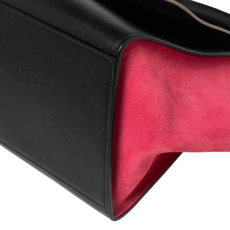 Pre Owned Celine Tri Color Leather and Suede Mini Trapeze Top Handle Bag