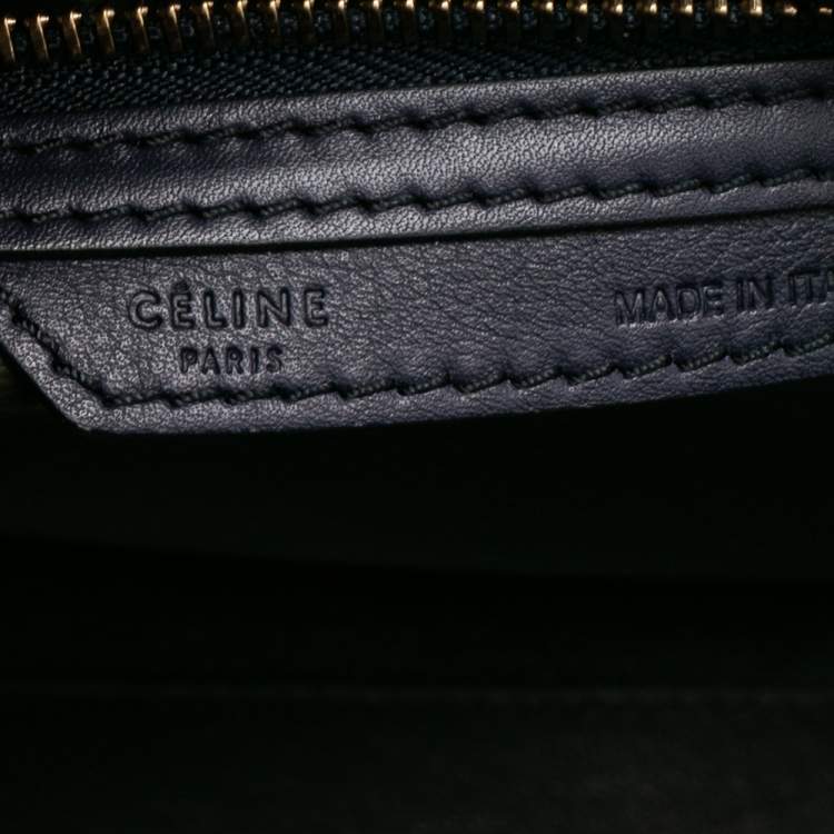 Pre Owned Celine Tri Color Python And Leather Mini Luggage Tote