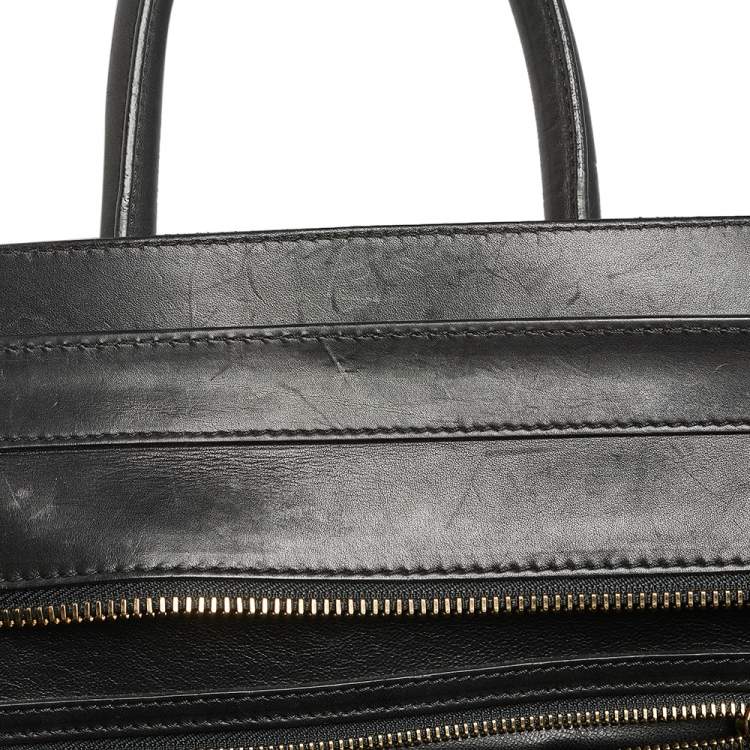 Pre Owned Celine Tri Color Leather and Nubuck Leather Mini Luggage Tote