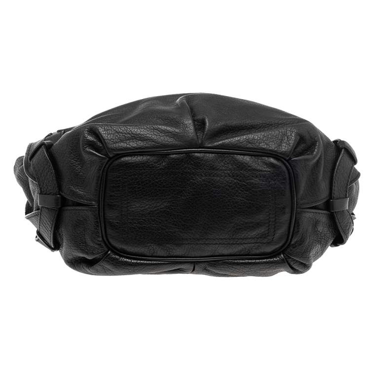 Pre Owned Celine Black Leather Medium Bittersweet Hobo