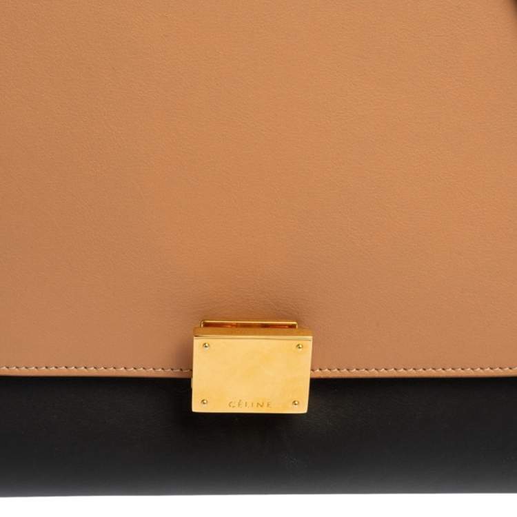 Pre Owned Celine Tri Color Leather Medium Trapeze Bag