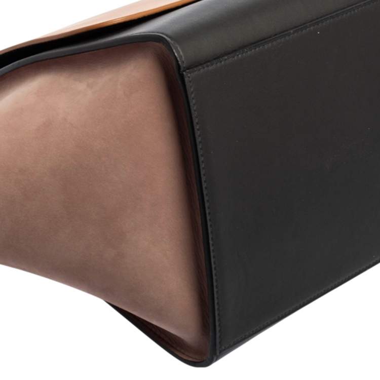 Pre Owned Celine Tri Color Leather Medium Trapeze Bag
