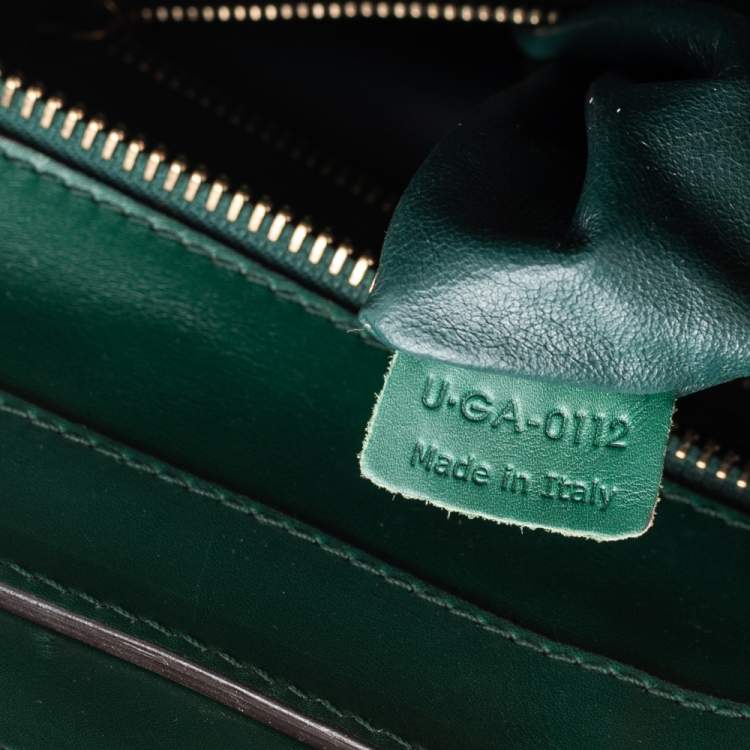 Pre Owned Celine Green Snakeskin Mini Luggage Tote 