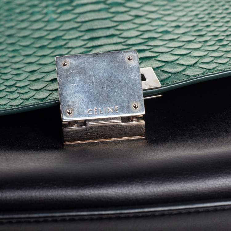 مملوكة مسبقًا Celine Tricolor Python and Leather Medium Trapeze Bag