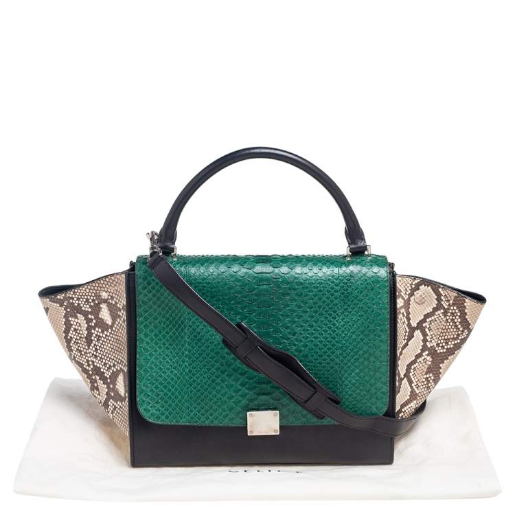 مملوكة مسبقًا Celine Tricolor Python and Leather Medium Trapeze Bag