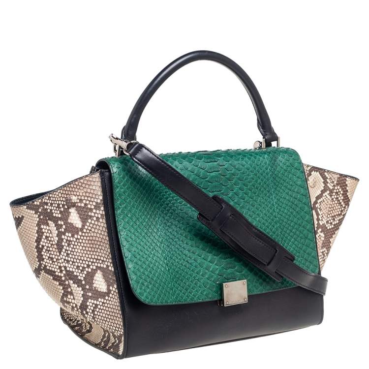 مملوكة مسبقًا Celine Tricolor Python and Leather Medium Trapeze Bag