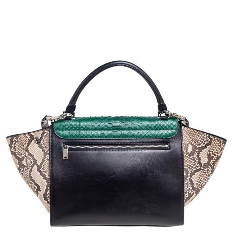 مملوكة مسبقًا Celine Tricolor Python and Leather Medium Trapeze Bag