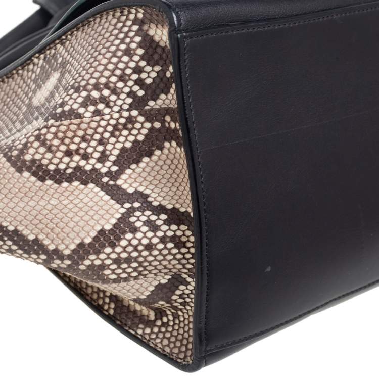 مملوكة مسبقًا Celine Tricolor Python and Leather Medium Trapeze Bag