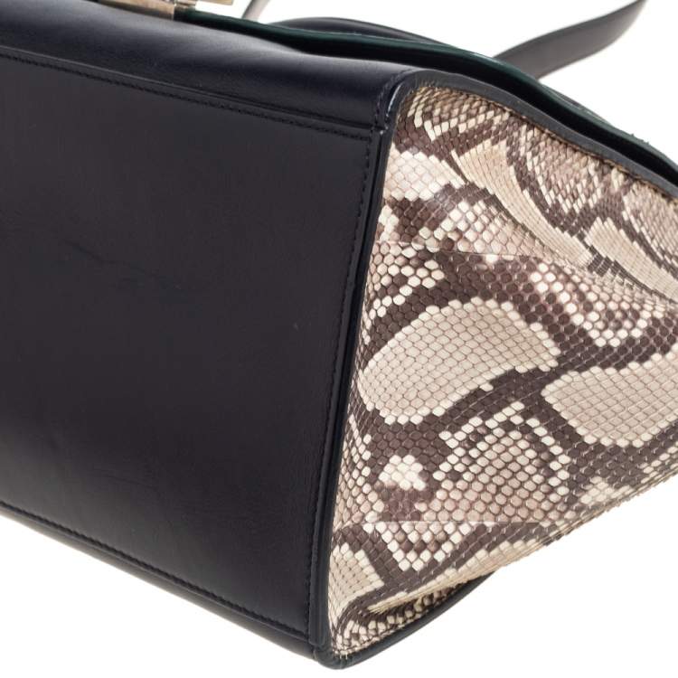 مملوكة مسبقًا Celine Tricolor Python and Leather Medium Trapeze Bag