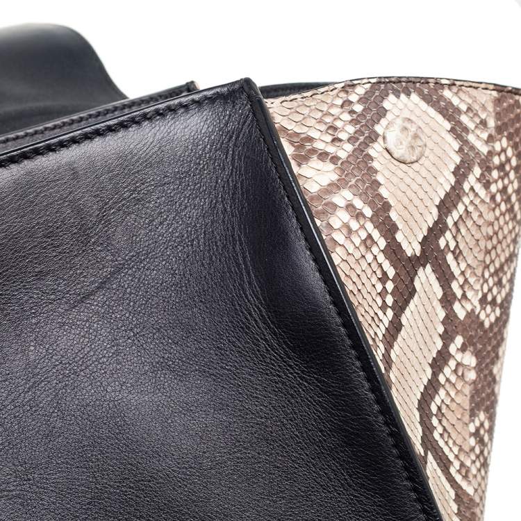 مملوكة مسبقًا Celine Tricolor Python and Leather Medium Trapeze Bag