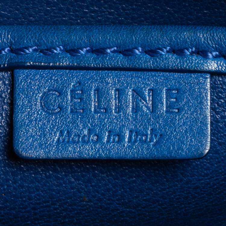 Pre Owned Celine Blue Leather Nano Luggage Tote