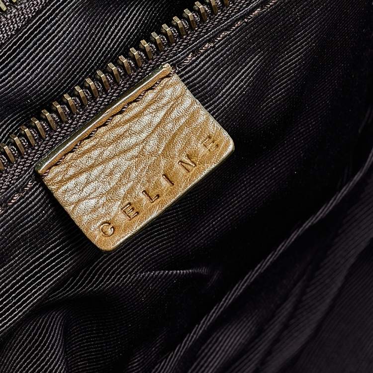 Pre Owned Celine Two Tone Brown Leather Ella Frame Satchel