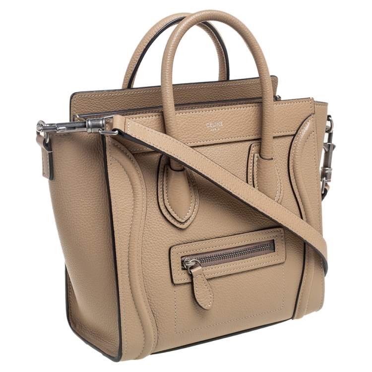 Pre Owned Céline Beige Leather Nano Luggage Tote