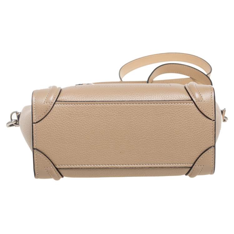 Pre Owned Céline Beige Leather Nano Luggage Tote