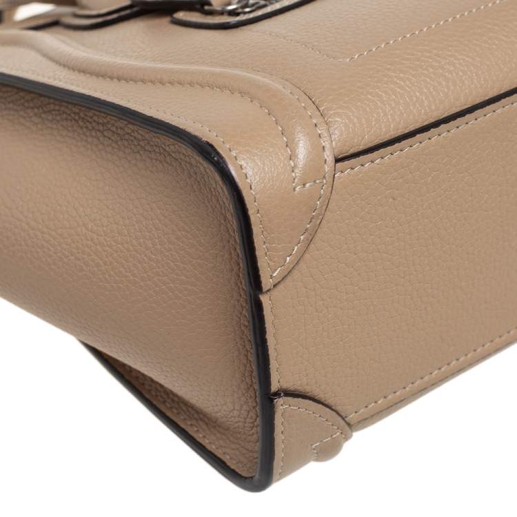 Pre Owned Céline Beige Leather Nano Luggage Tote
