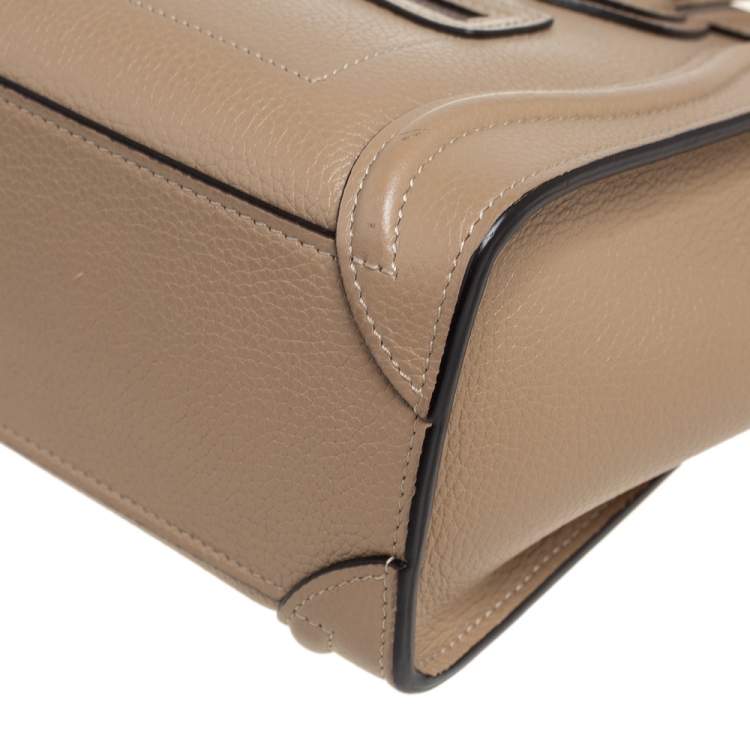Pre Owned Céline Beige Leather Nano Luggage Tote