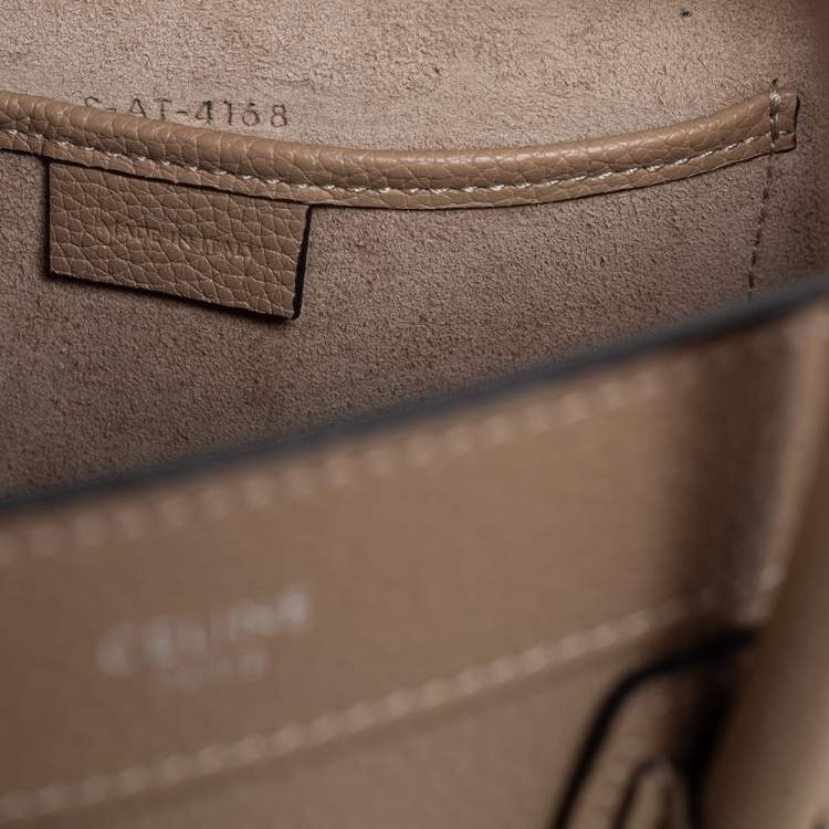 Pre Owned Céline Beige Leather Nano Luggage Tote