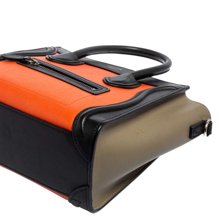 Pre Owned Céline Multicolor Leather Nano Luggage Tote