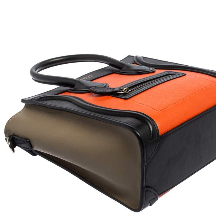 Pre Owned Céline Multicolor Leather Nano Luggage Tote