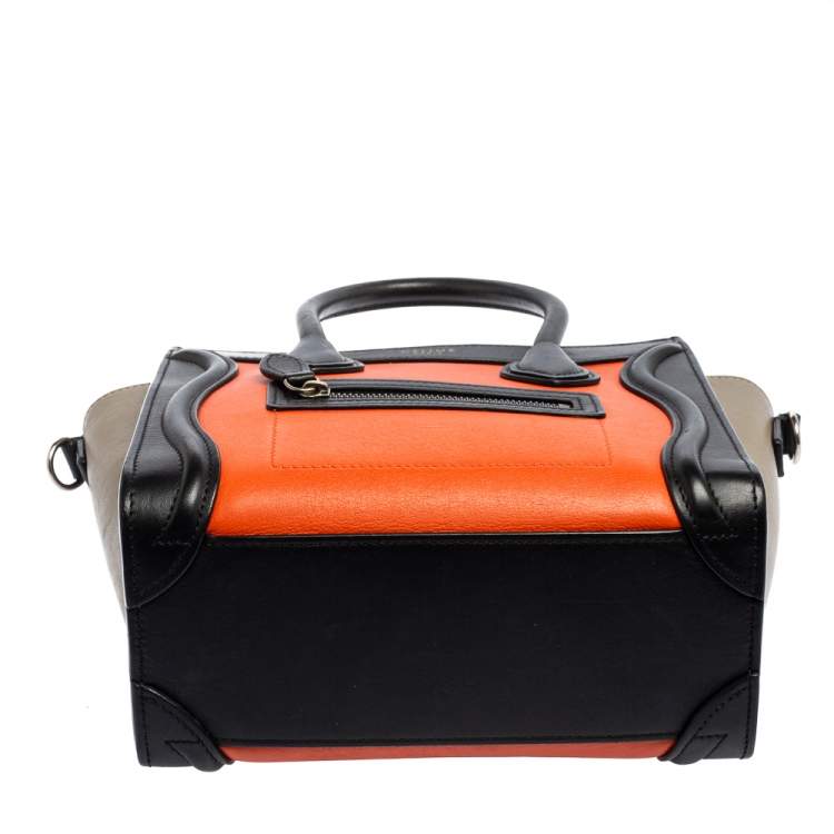 Pre Owned Céline Multicolor Leather Nano Luggage Tote