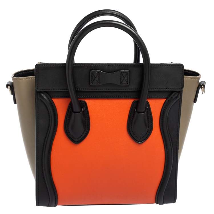 Pre Owned Céline Multicolor Leather Nano Luggage Tote