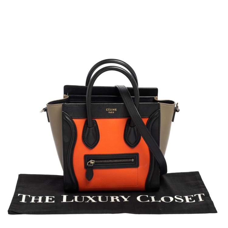 Pre Owned Céline Multicolor Leather Nano Luggage Tote