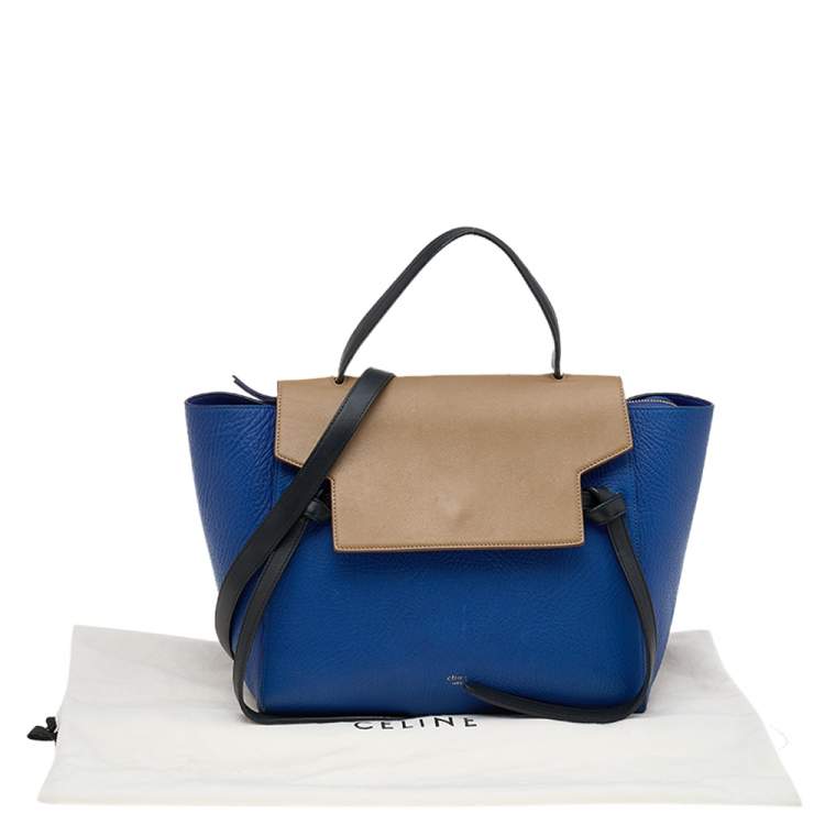 Pre Owned Celine Tri Color Leather Mini Belt Top Handle Bag