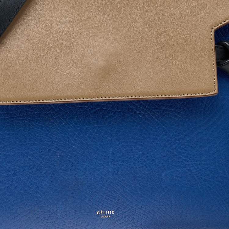 Pre Owned Celine Tri Color Leather Mini Belt Top Handle Bag